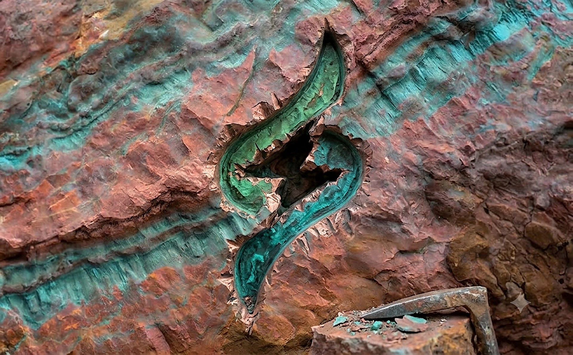 Copper ore with the RDT emblem